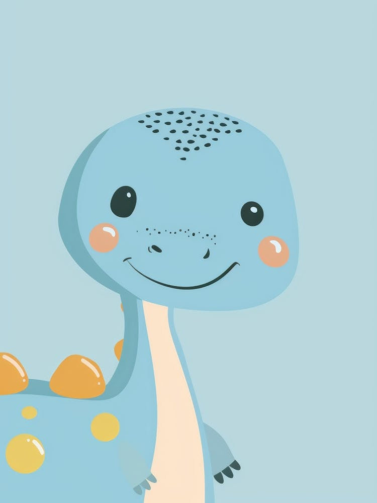 Cute Blue Dinosaur