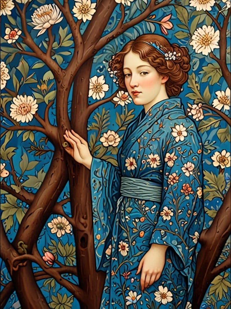 William Morris Girl In A Blue Dress