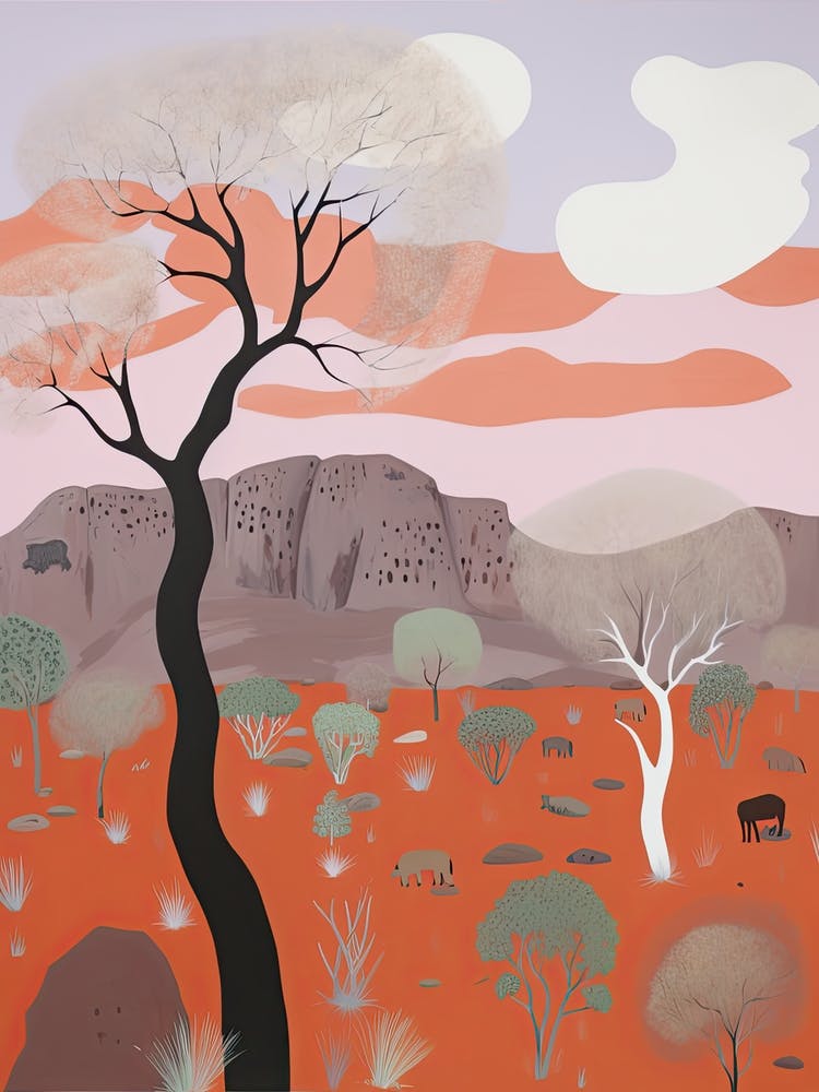Great Victoria Desert   Australia, Contemporary Abstract Illustration 1