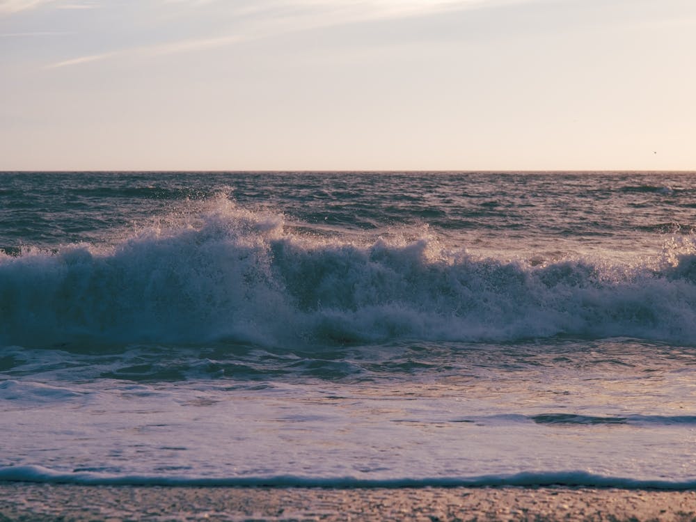 Ocean Splash at Dusk
