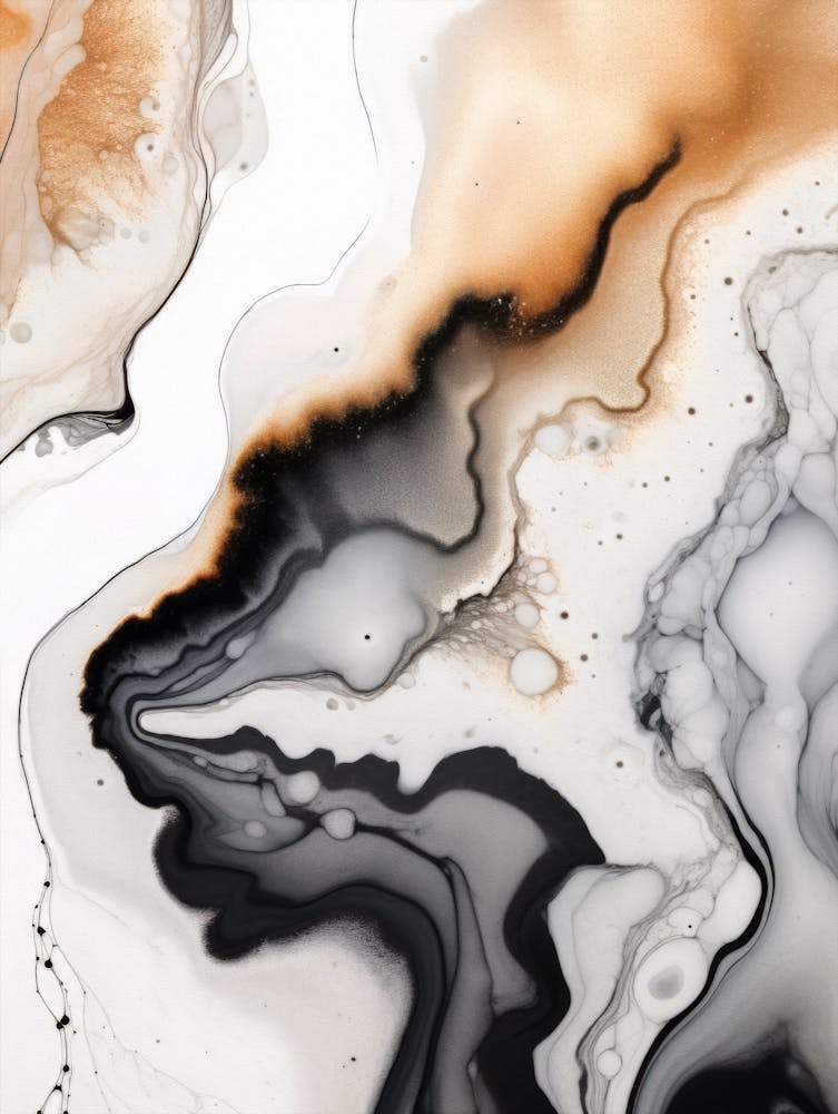 Ink Art Black Brown White 3