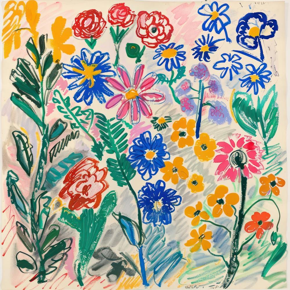 Summer Flowers Painting Matisse Style 1