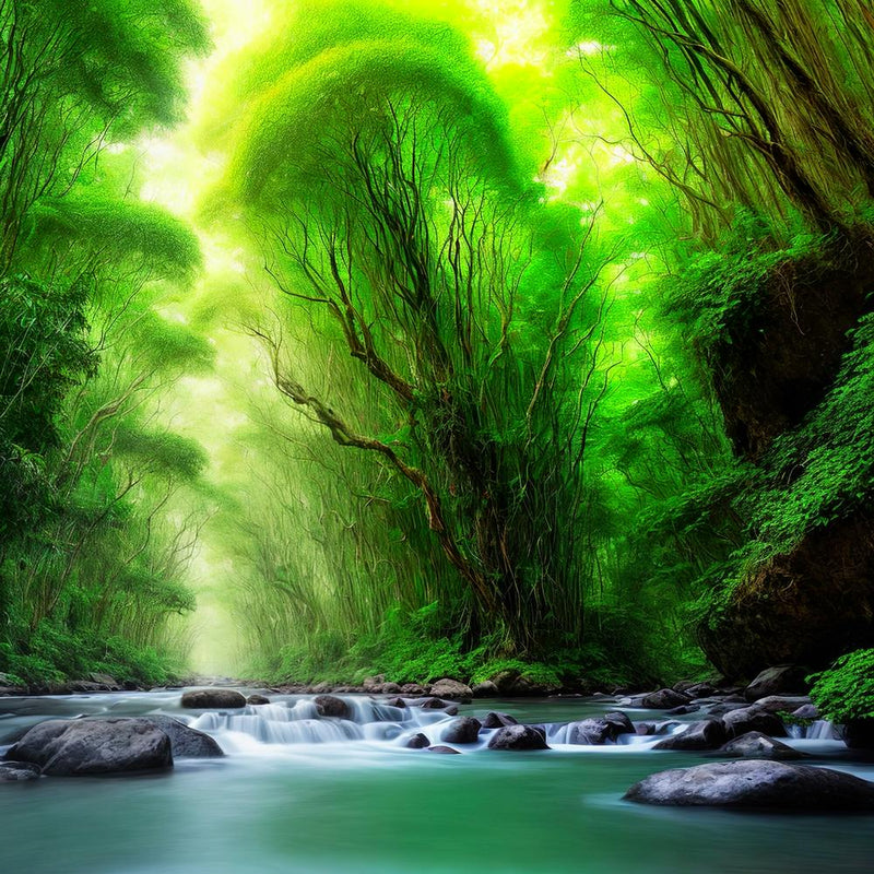 The Beauty Of Tropical Forests On Both Sides Of The River