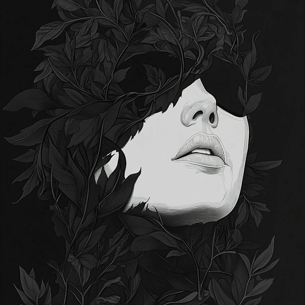 Portrait Of A Woman With Leaves 1
