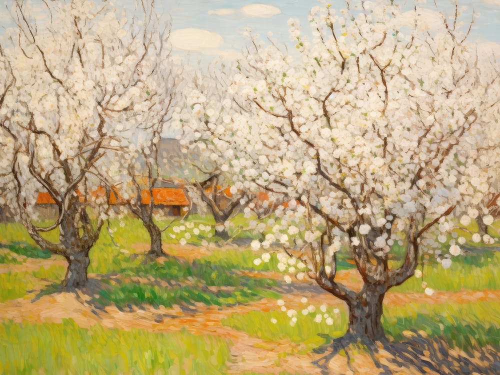 Apple Orchard Blooms Painting