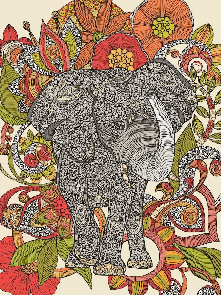 Elephant With Flowers 2