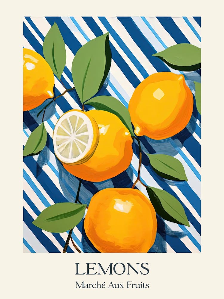 Marche Aux Fruits Zitronen Frucht Sommer-Illustration 4
