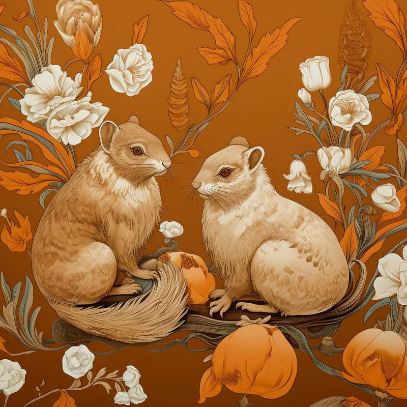 Fall Foliage Squirrel Square 1