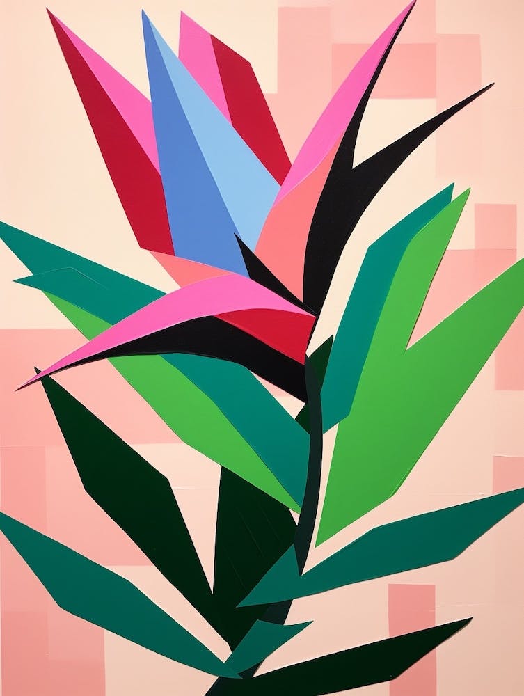 Cut Out Style Flower Art Bird Of Paradise