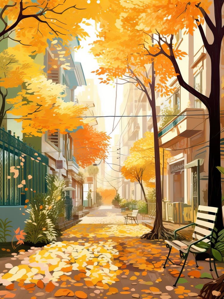 Buenos Aires In Autumn Fall Travel Art 4