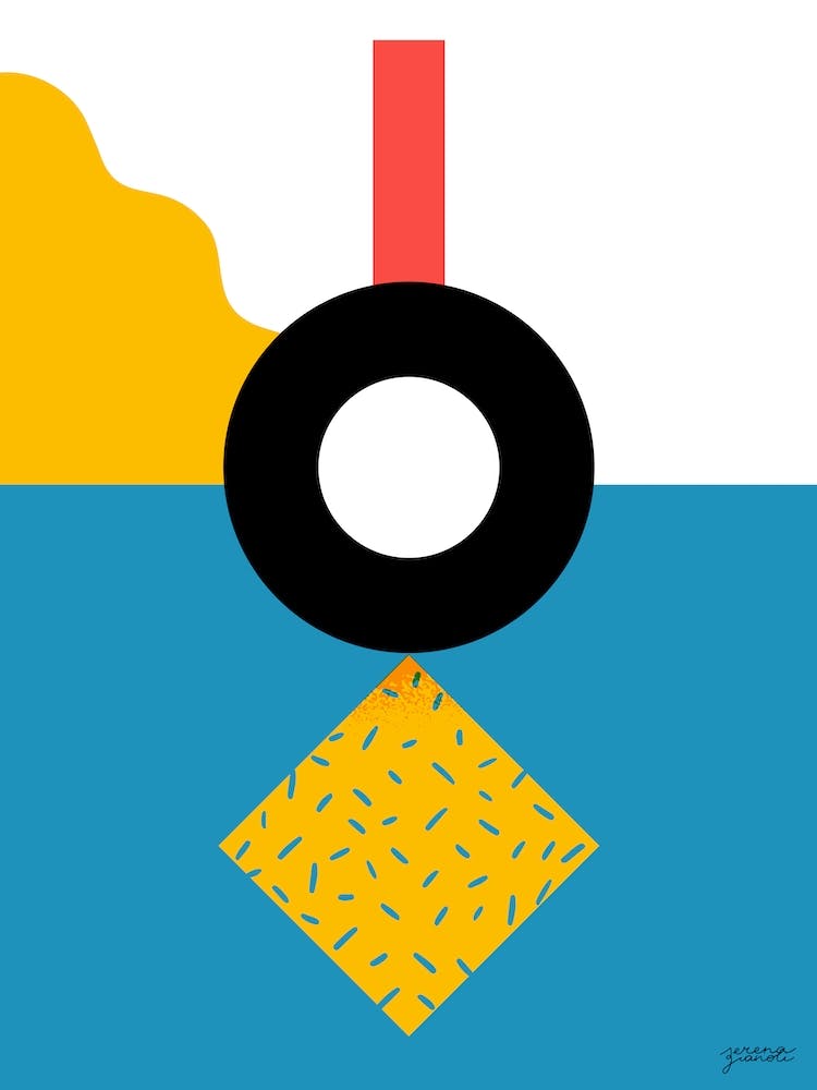 Geometric Totem Blue