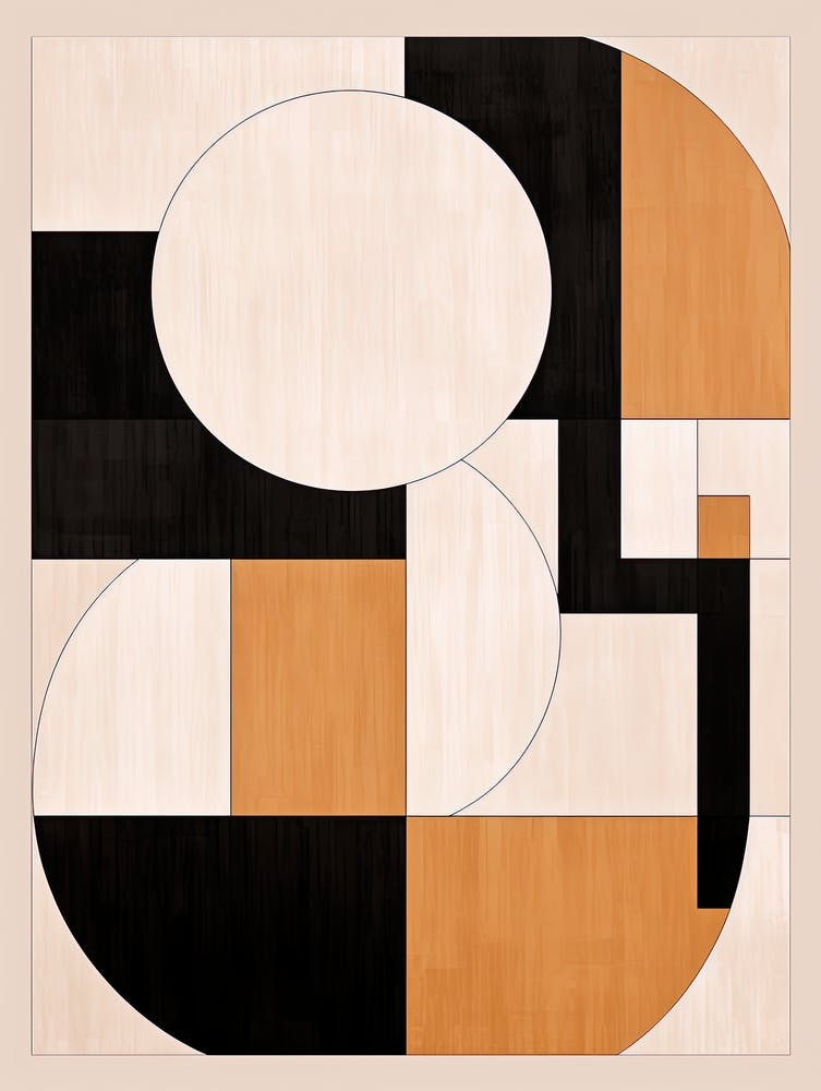 Lunar Lullaby; Beige Mid Century Celestial Shapes