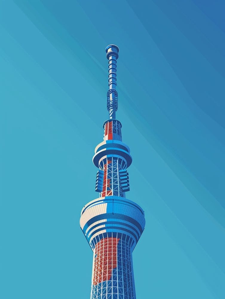 Tokyo Skytree 2 Colourful Illustration