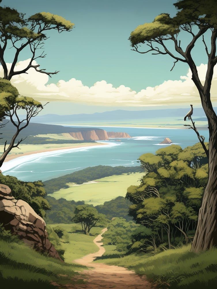 Otter Trail South Africa 1 Vintage Travel Illustration