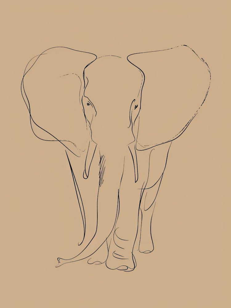 Elephant - Boho, Line Art 6