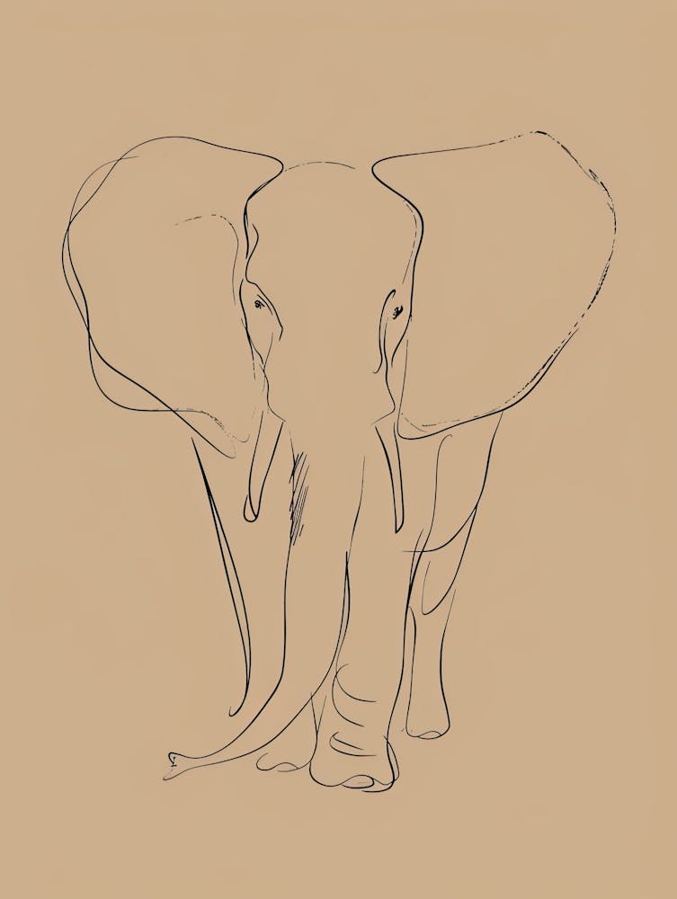 Elephant - Boho, Line Art 6
