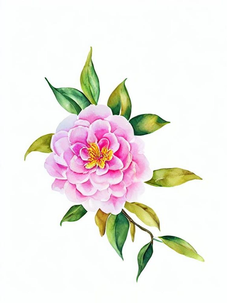 Camellia Watercolour Flower