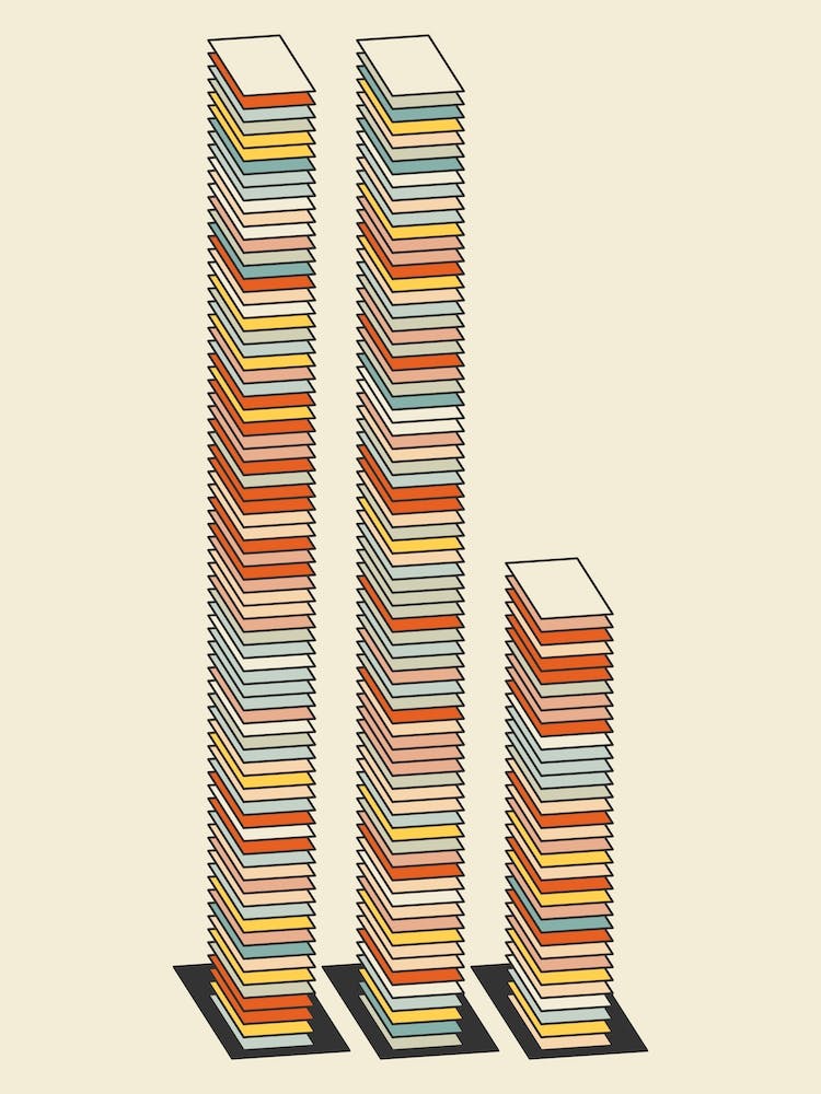 Three Colourful Stacks Abstract Minimal