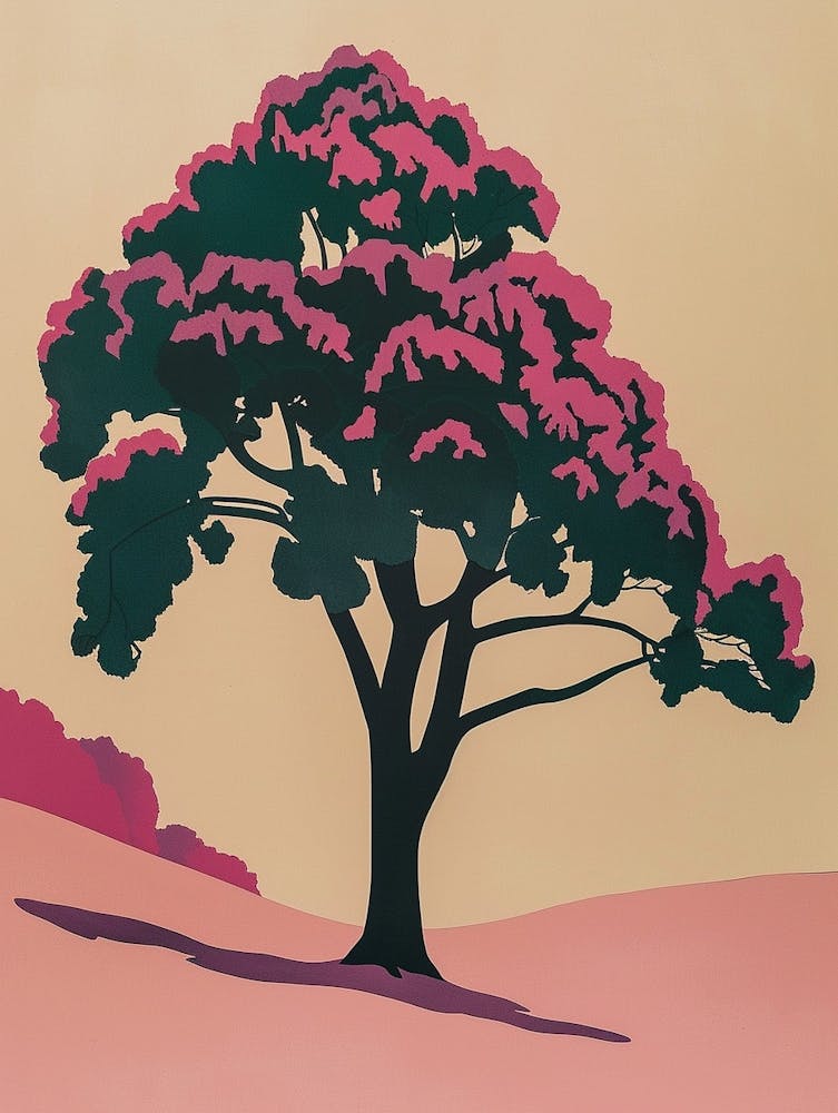 Walnut Tree Colourful Illustration 4