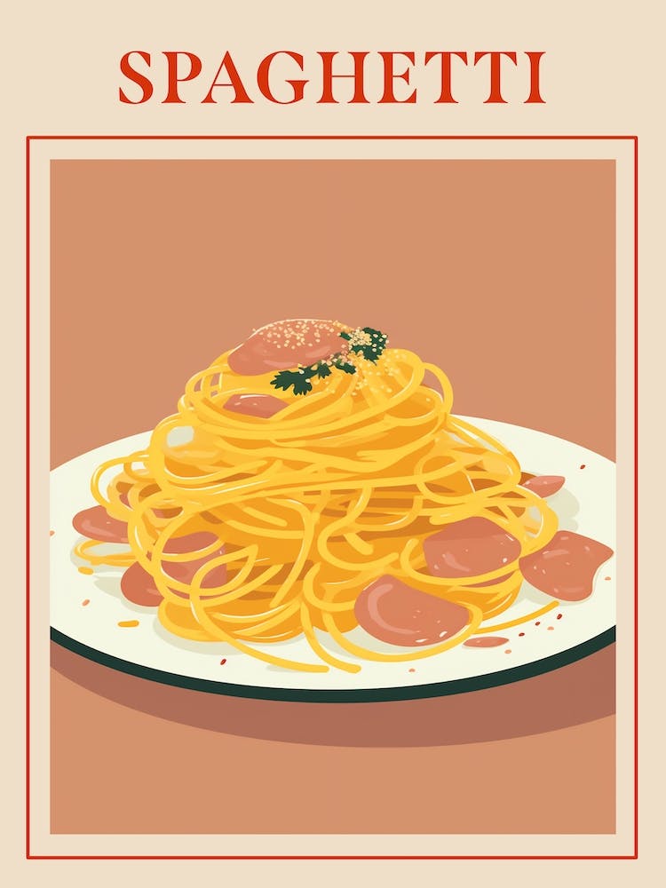 Spaghetti Carbonara Italian Pasta Poster
