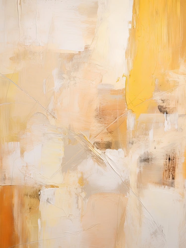 Yellow And Brown Abstract Raw Painting 2