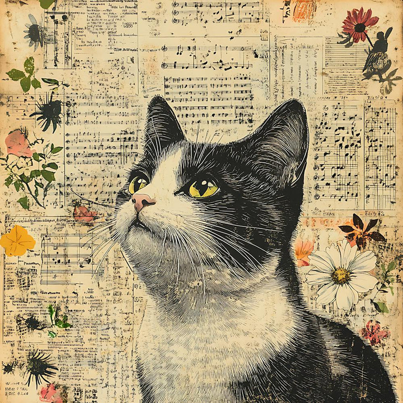 Cat On Music Sheet