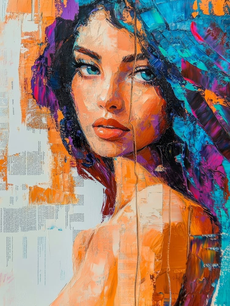 Abstract Girl Fractal Painting