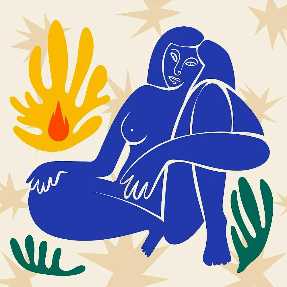 Nude Woman With Fire