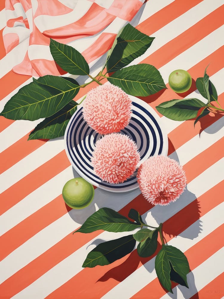 Lychee Fruit Summer Illustration 3