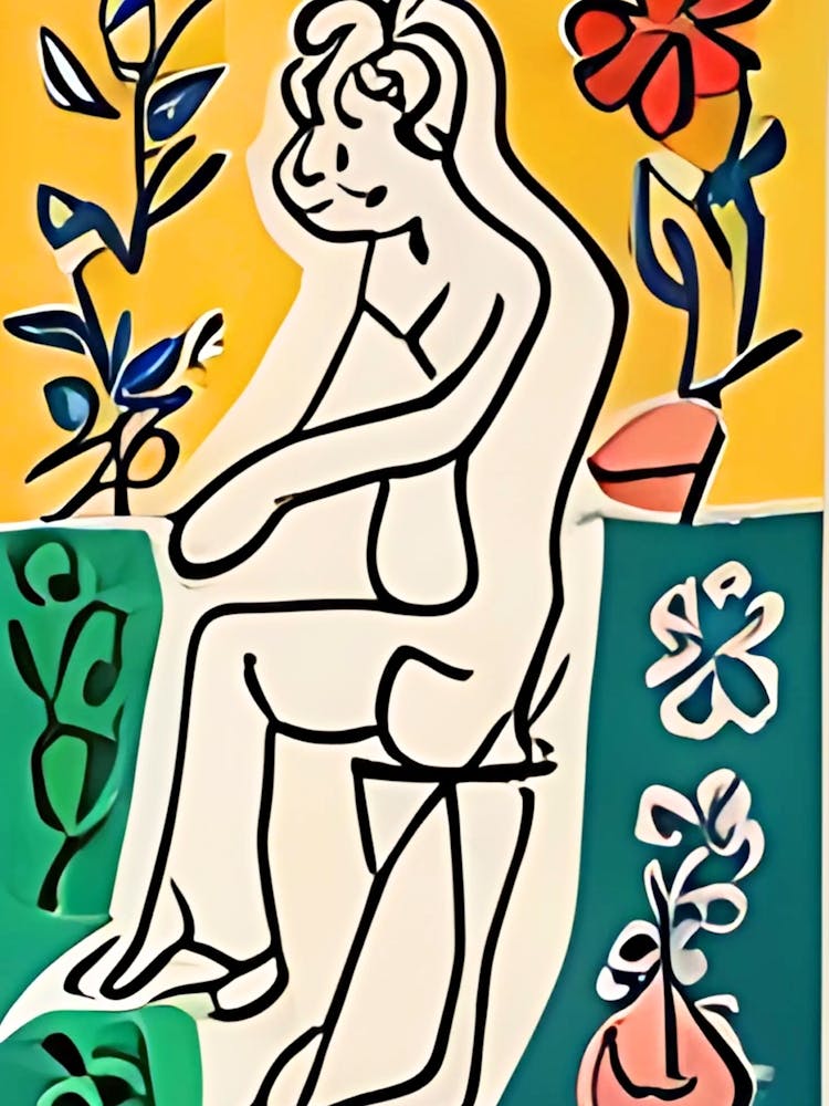 Femme Assise Sur Une Chaise 1