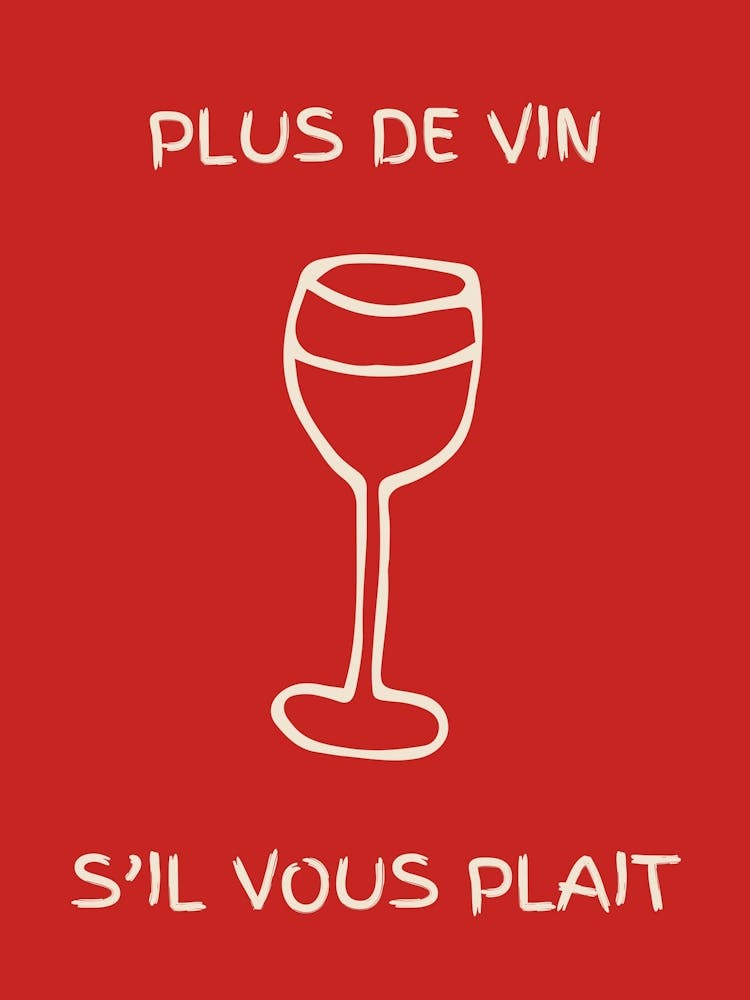 Wine Glass Kitchen Poster Red