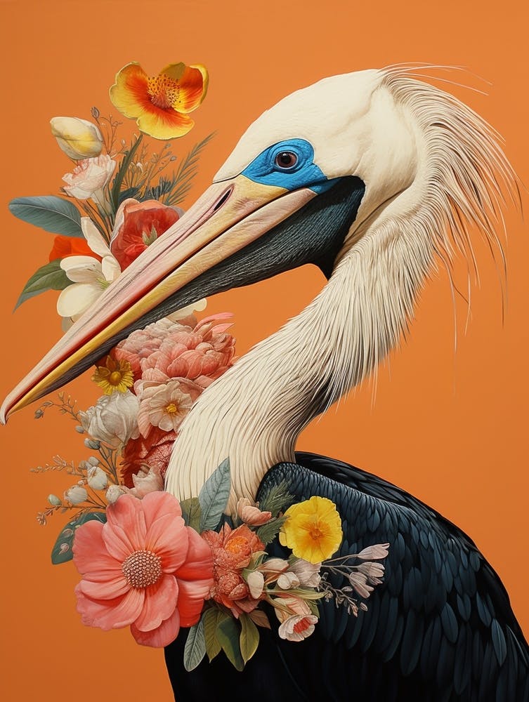 Bird With A Flower Crown Brown Pelican 2