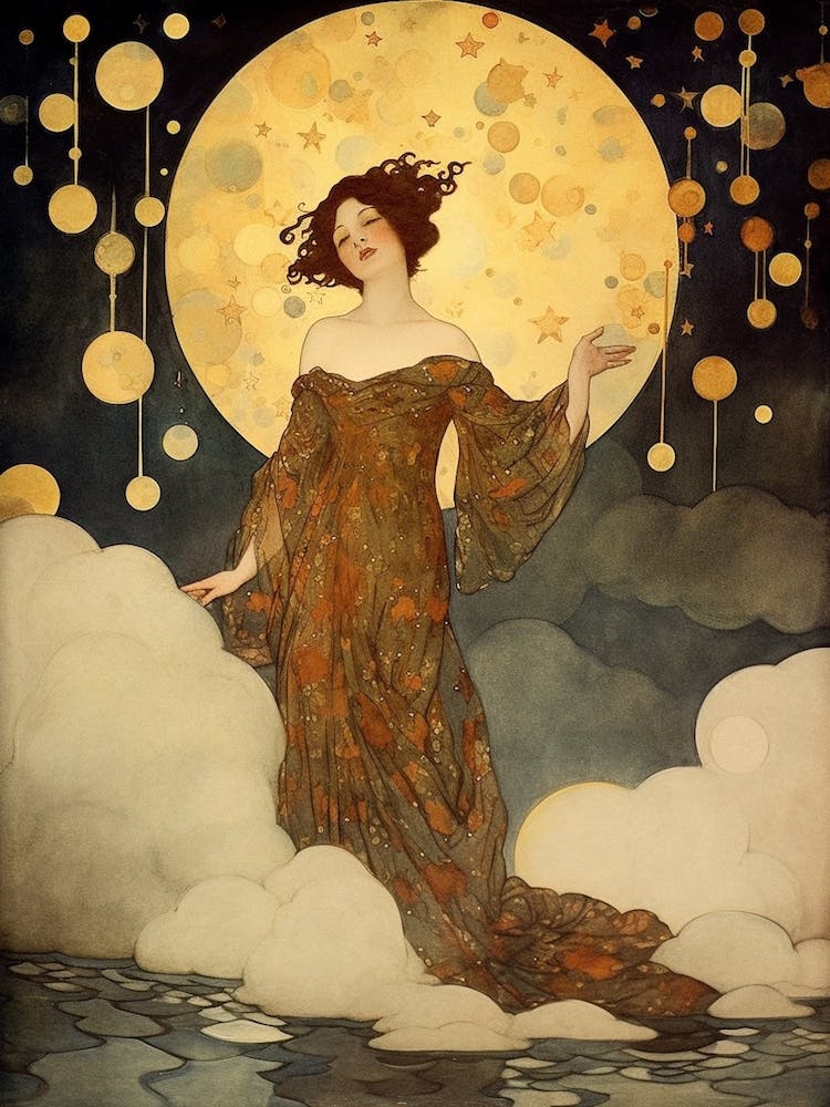 Vintage Celestial Art Woman 4