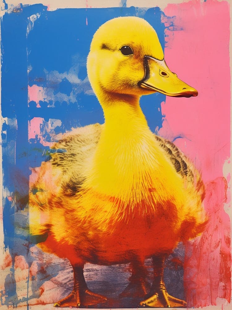 Duck Pop Art Risograph Inspired 3