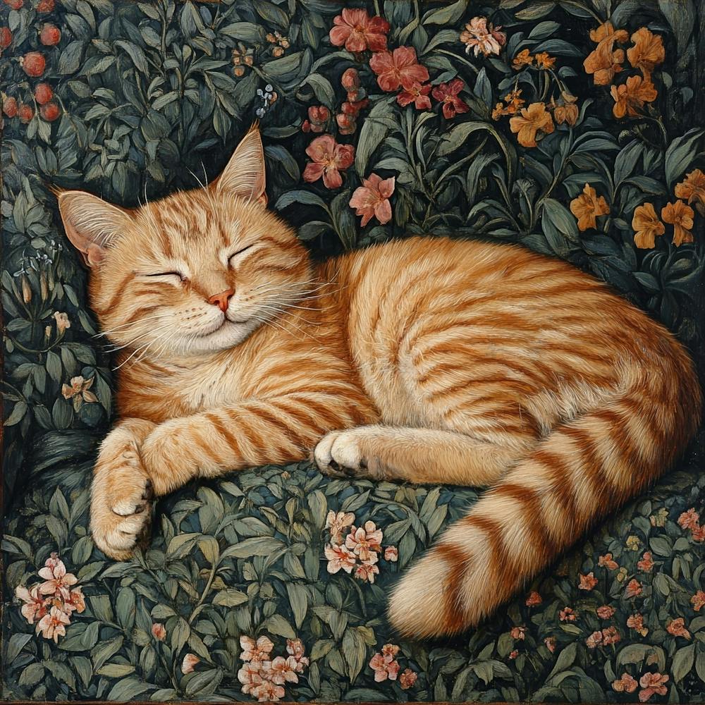 Cat Sleeping Art