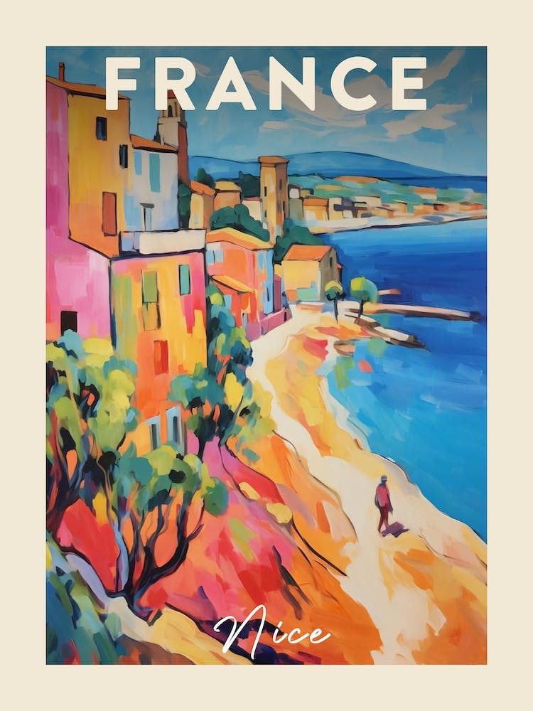 Nice France 3 Fauvist Painting Travel Poster
