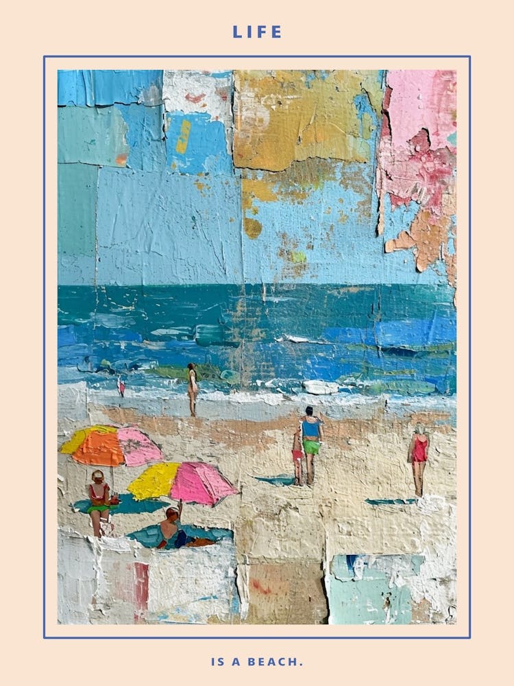 Retro Beach Scene Poster 3