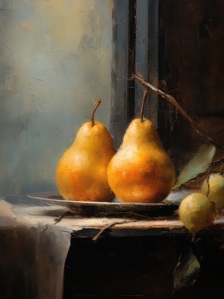 Pear Reflection Still Life