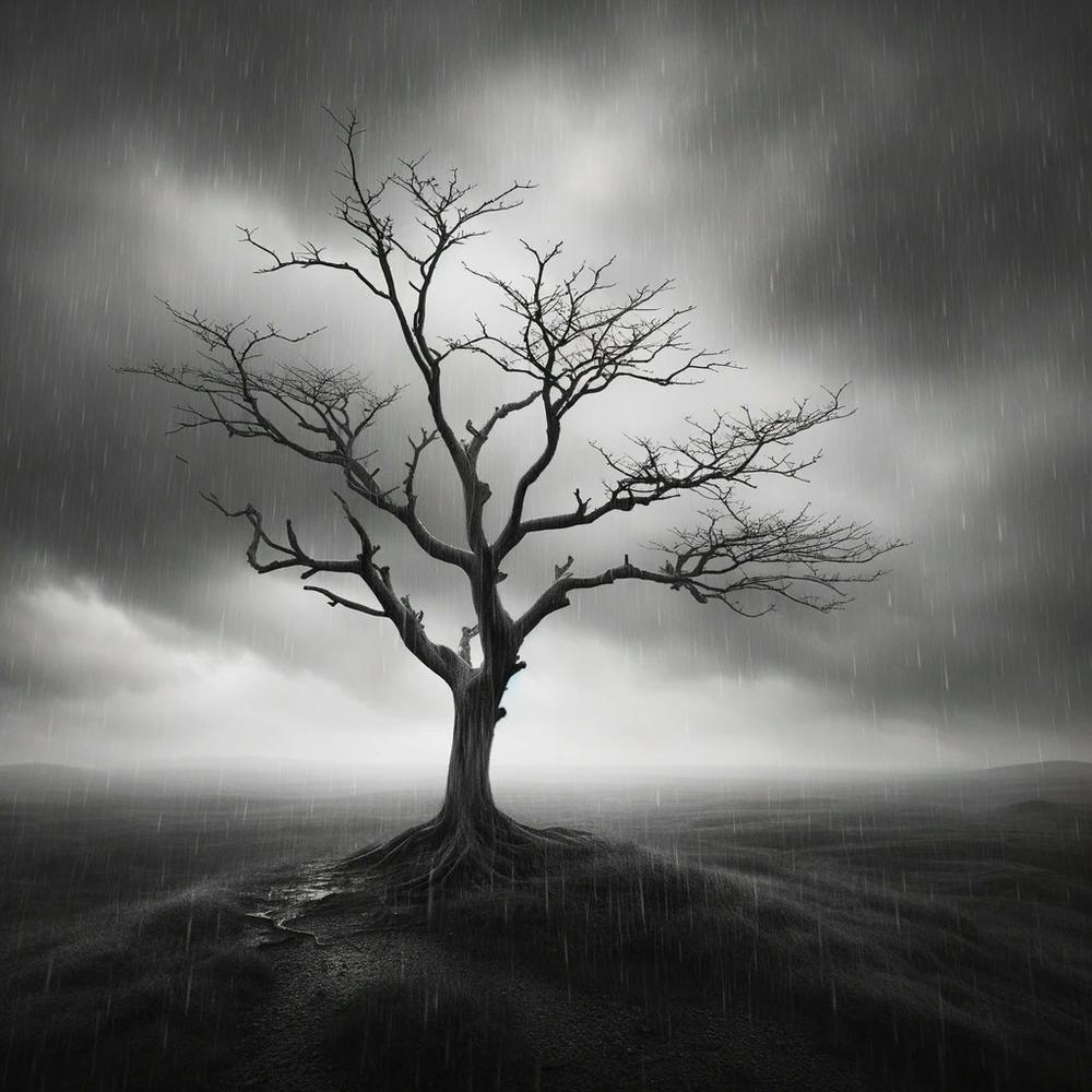 Tree In The Rain Dreamscape