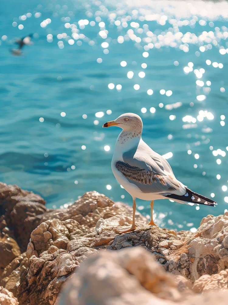 Seagull On The Rocks
