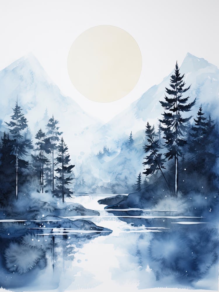 Watercolour Of Jiuzhaigou Valley   China 1