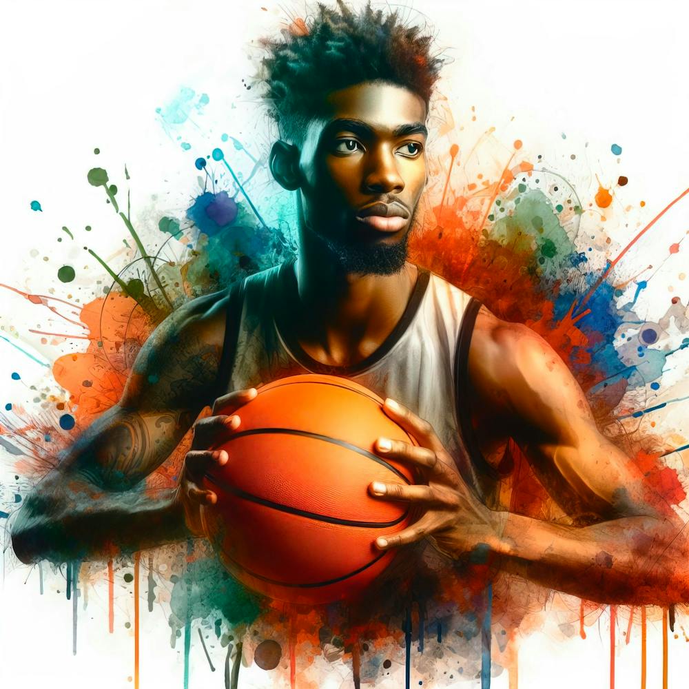 Basketball Player Holding A Ball
