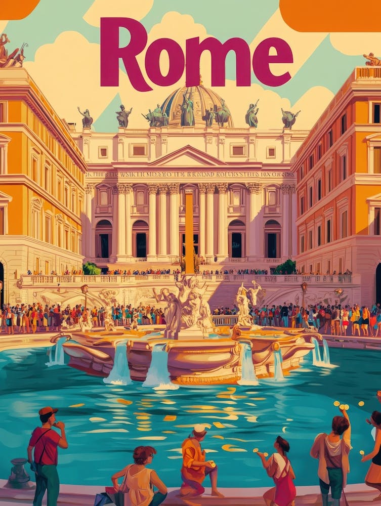 Aihrgdesign A 1970s Inspired Travel Poster For Rome 2