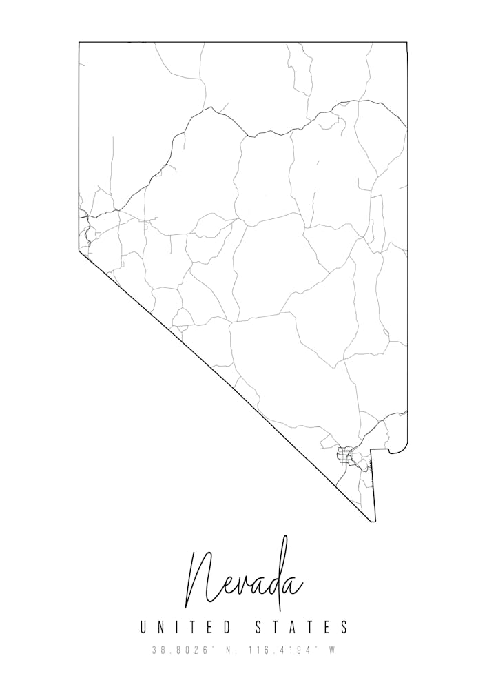 Nevada Minimal Street Map