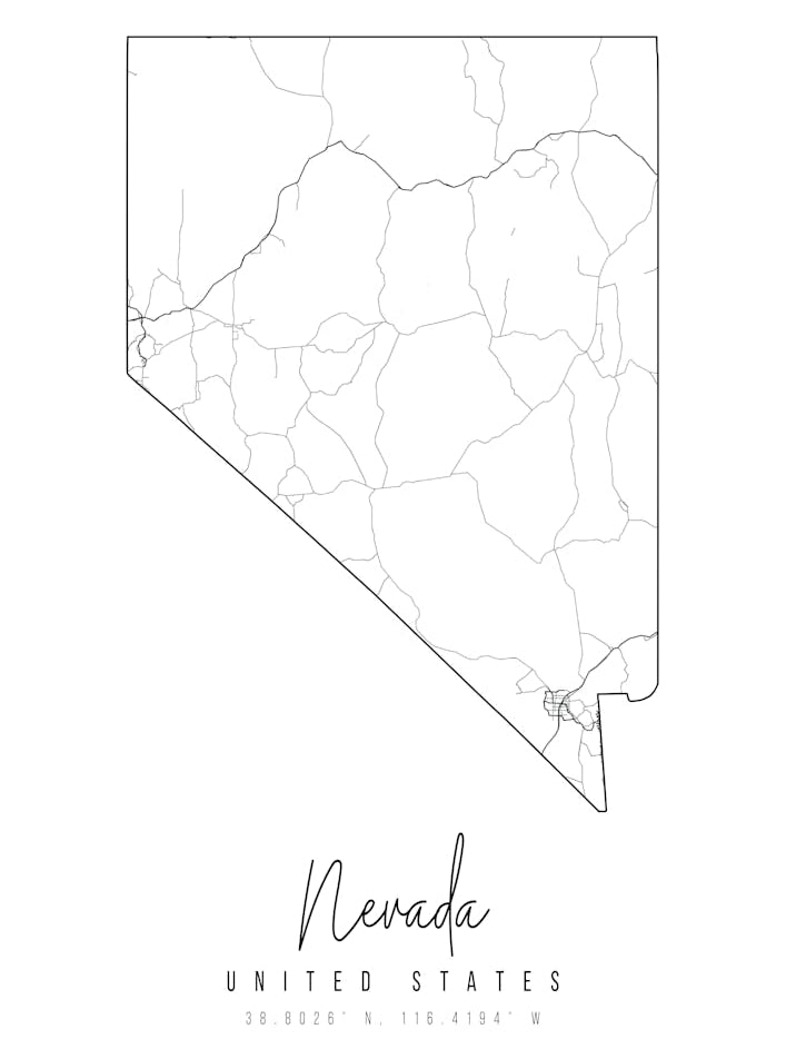Nevada Minimal Street Map