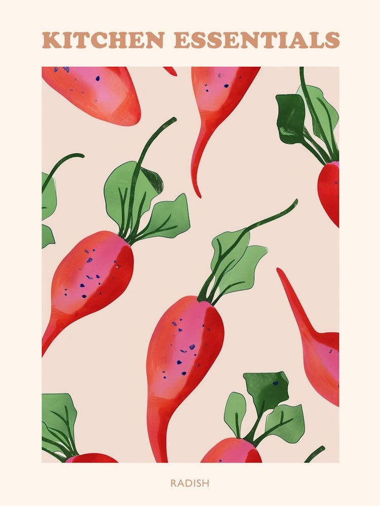 Radish Pattern Illustration Poster  2