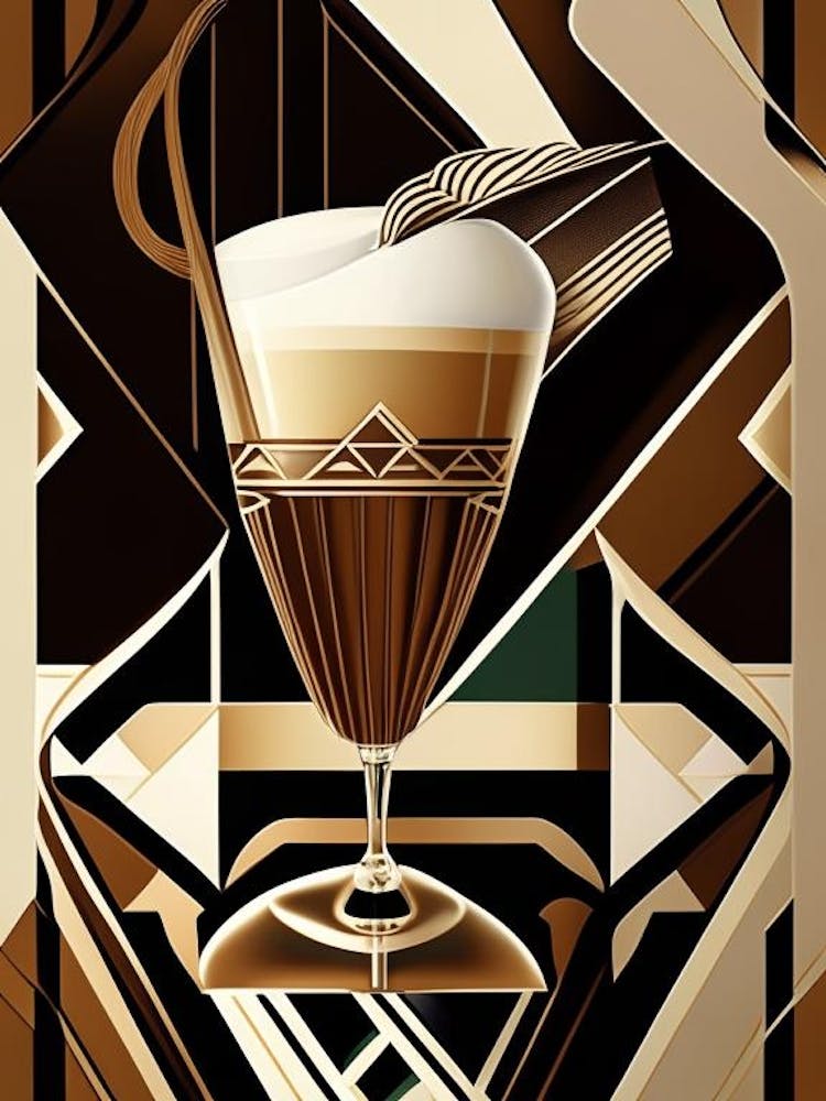 Irish Coffee Cocktail Poster Art Deco Cocktail Poster