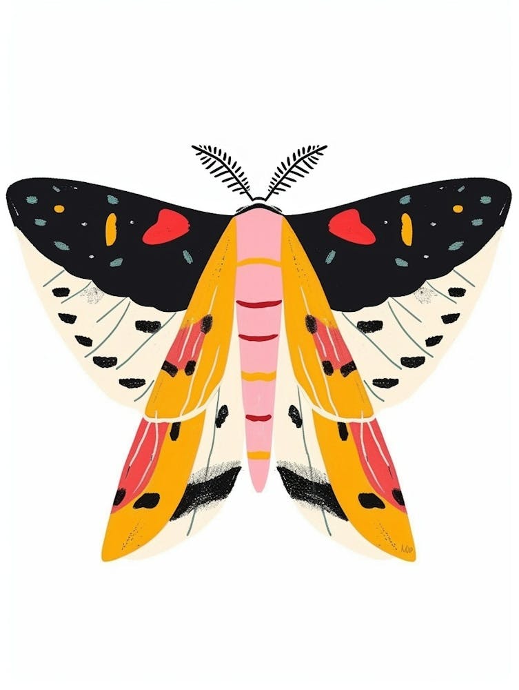 Colourful Insect Illustration Moth 9