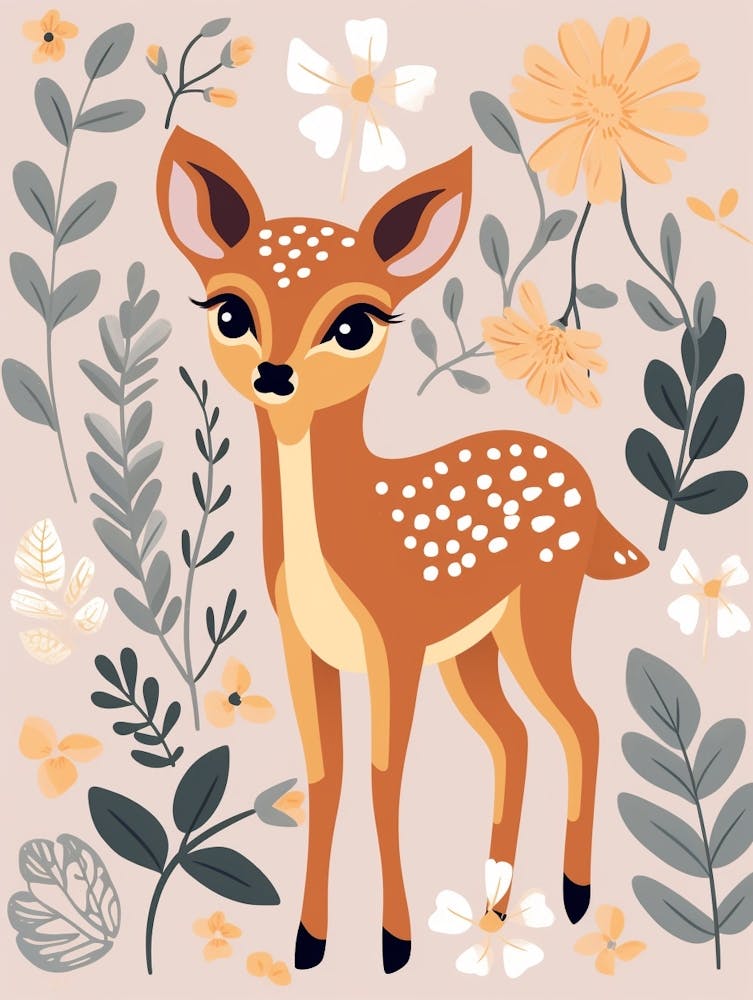 Baby Animal Illustration  Deer 2