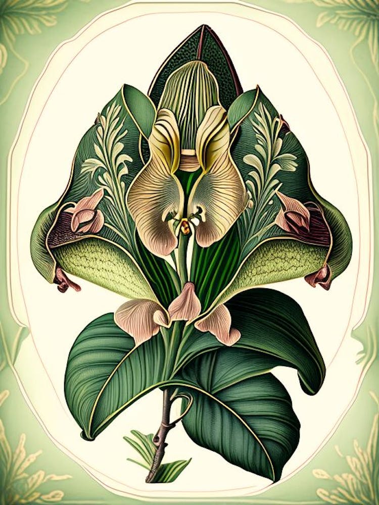 Orchid Leaf Vintage Botanical 3